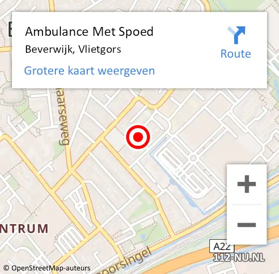 Locatie op kaart van de 112 melding: Ambulance Met Spoed Naar Beverwijk, Vlietgors op 25 oktober 2021 03:49