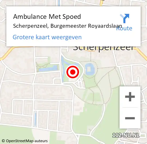 Locatie op kaart van de 112 melding: Ambulance Met Spoed Naar Scherpenzeel, Burgemeester Royaardslaan op 25 oktober 2021 03:58