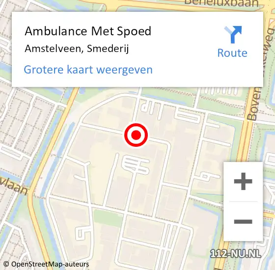 Locatie op kaart van de 112 melding: Ambulance Met Spoed Naar Amstelveen, Smederij op 25 oktober 2021 06:10