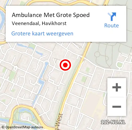 Locatie op kaart van de 112 melding: Ambulance Met Grote Spoed Naar Veenendaal, Havikhorst op 25 oktober 2021 07:28