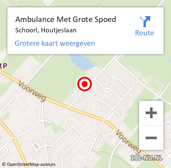 Locatie op kaart van de 112 melding: Ambulance Met Grote Spoed Naar Schoorl, Houtjeslaan op 25 oktober 2021 08:55