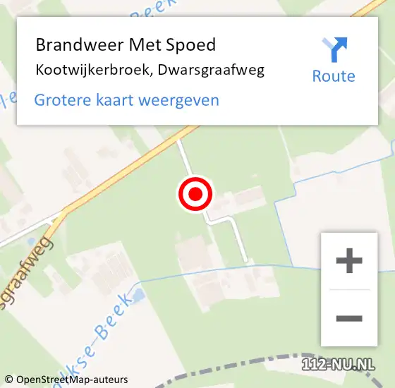 Locatie op kaart van de 112 melding: Brandweer Met Spoed Naar Kootwijkerbroek, Dwarsgraafweg op 25 oktober 2021 08:57