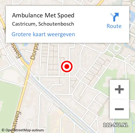 Locatie op kaart van de 112 melding: Ambulance Met Spoed Naar Castricum, Schoutenbosch op 25 oktober 2021 09:26