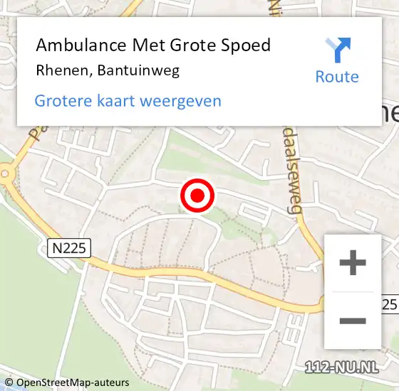 Locatie op kaart van de 112 melding: Ambulance Met Grote Spoed Naar Rhenen, Bantuinweg op 25 oktober 2021 09:34