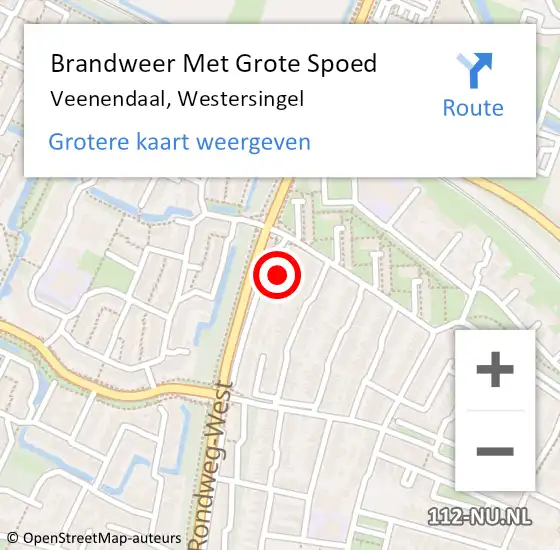 Locatie op kaart van de 112 melding: Brandweer Met Grote Spoed Naar Veenendaal, Westersingel op 25 oktober 2021 11:46