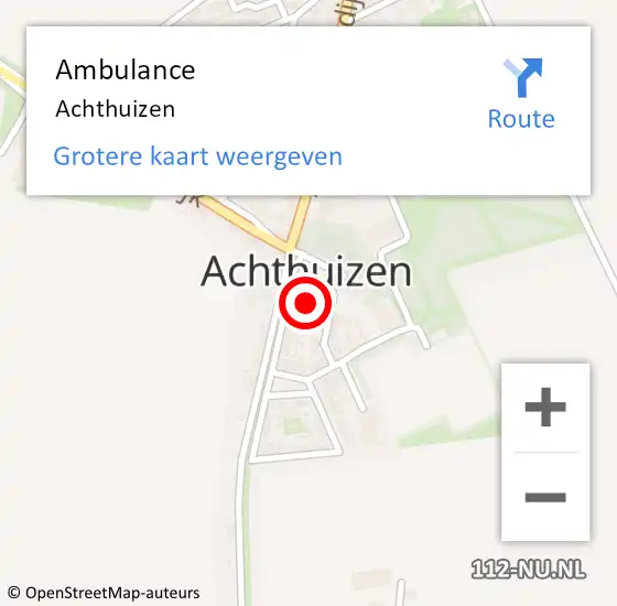 Locatie op kaart van de 112 melding: Ambulance Achthuizen op 25 oktober 2021 14:46