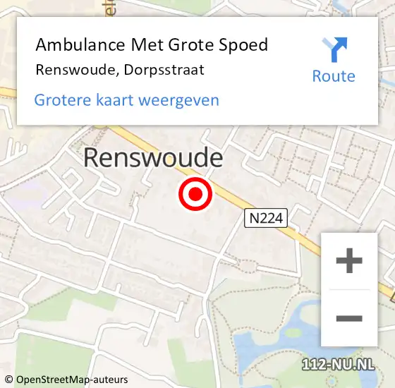 Locatie op kaart van de 112 melding: Ambulance Met Grote Spoed Naar Renswoude, Dorpsstraat op 27 juni 2014 08:27