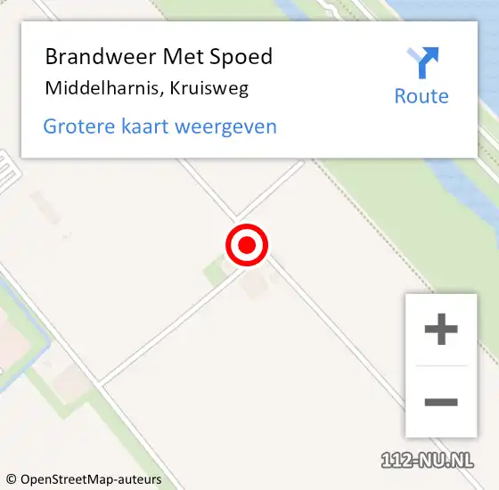 Locatie op kaart van de 112 melding: Brandweer Met Spoed Naar Middelharnis, Kruisweg op 25 oktober 2021 15:16