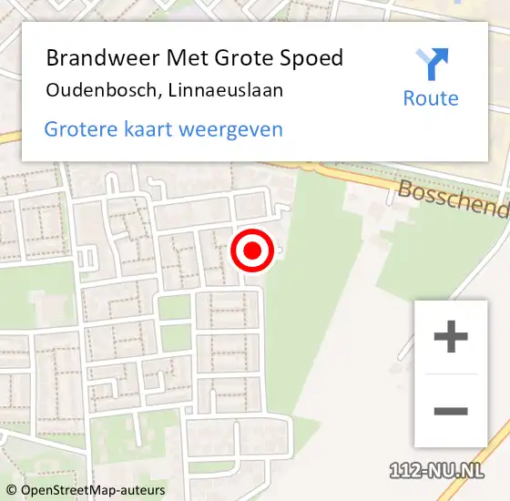 Locatie op kaart van de 112 melding: Brandweer Met Grote Spoed Naar Oudenbosch, Linnaeuslaan op 25 oktober 2021 15:24