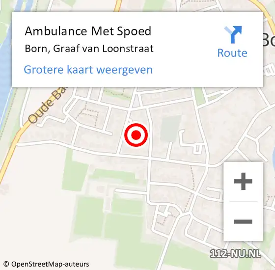 Locatie op kaart van de 112 melding: Ambulance Met Spoed Naar Born, Graaf van Loonstraat op 27 juni 2014 08:30