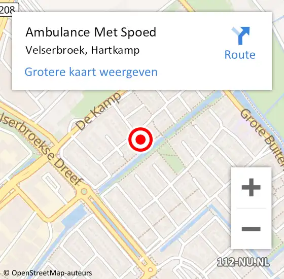 Locatie op kaart van de 112 melding: Ambulance Met Spoed Naar Velserbroek, Hartkamp op 25 oktober 2021 15:59