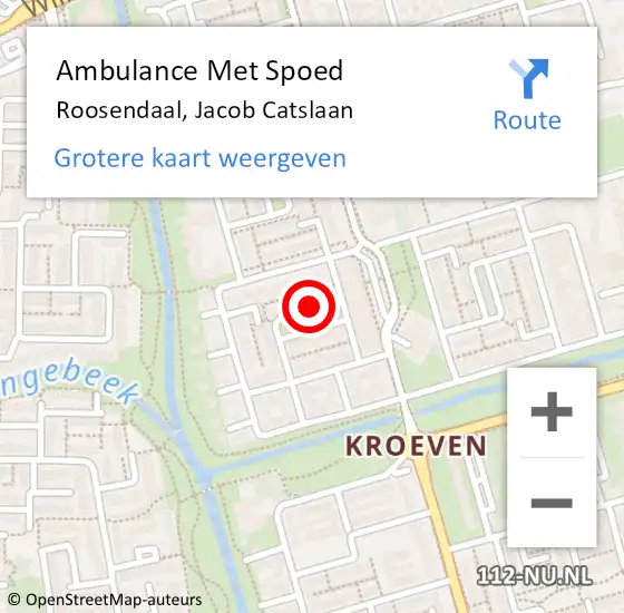 Locatie op kaart van de 112 melding: Ambulance Met Spoed Naar Roosendaal, Jacob Catslaan op 27 juni 2014 08:37