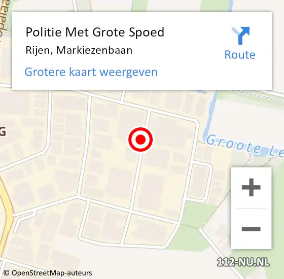 Locatie op kaart van de 112 melding: Politie Met Grote Spoed Naar Rijen, Markiezenbaan op 25 oktober 2021 16:55