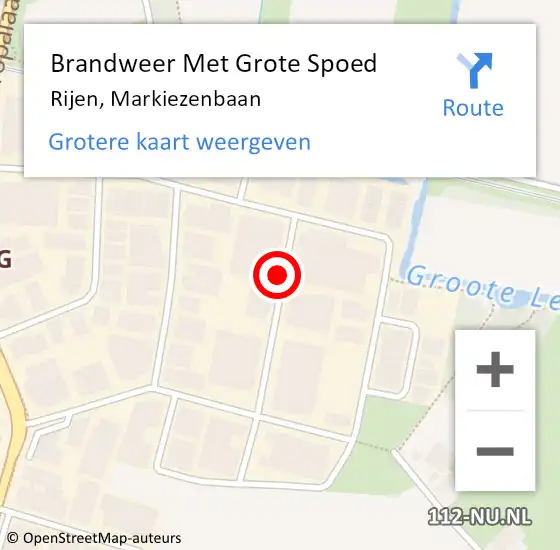 Locatie op kaart van de 112 melding: Brandweer Met Grote Spoed Naar Rijen, Markiezenbaan op 25 oktober 2021 16:55