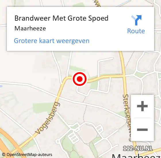 Locatie op kaart van de 112 melding: Brandweer Met Grote Spoed Naar Maarheeze op 25 oktober 2021 18:22