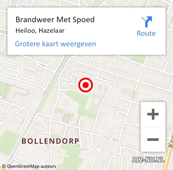 Locatie op kaart van de 112 melding: Brandweer Met Spoed Naar Heiloo, Hazelaar op 25 oktober 2021 18:26