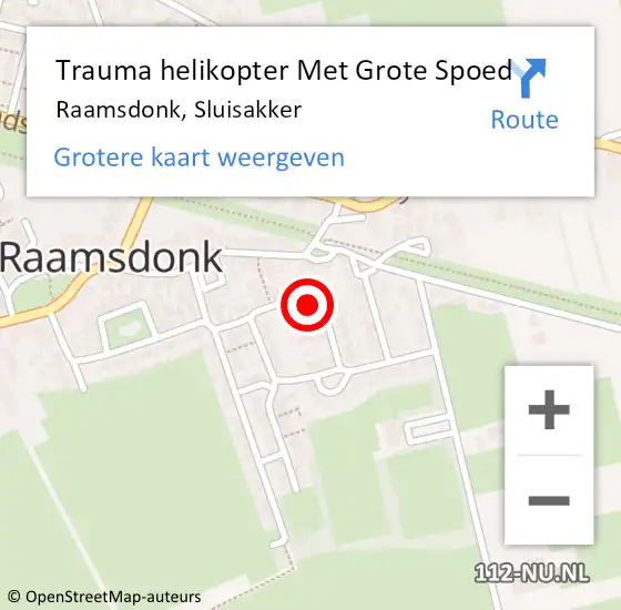 Locatie op kaart van de 112 melding: Trauma helikopter Met Grote Spoed Naar Raamsdonk, Sluisakker op 25 oktober 2021 19:29