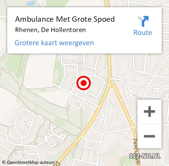 Locatie op kaart van de 112 melding: Ambulance Met Grote Spoed Naar Rhenen, De Hollentoren op 25 oktober 2021 20:03