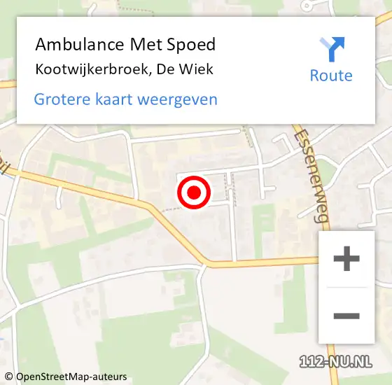 Locatie op kaart van de 112 melding: Ambulance Met Spoed Naar Kootwijkerbroek, De Wiek op 25 oktober 2021 20:39