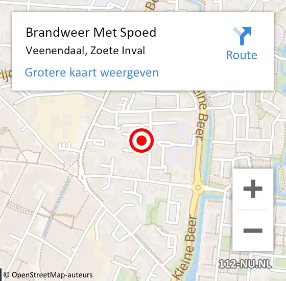 Locatie op kaart van de 112 melding: Brandweer Met Spoed Naar Veenendaal, Zoete Inval op 25 oktober 2021 21:08