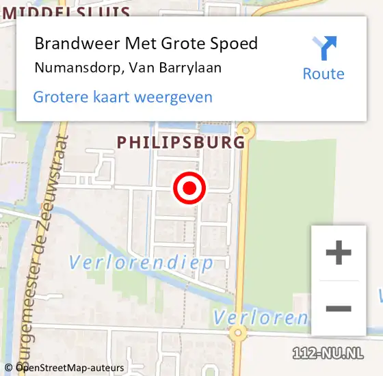 Locatie op kaart van de 112 melding: Brandweer Met Grote Spoed Naar Numansdorp, Van Barrylaan op 25 oktober 2021 21:51