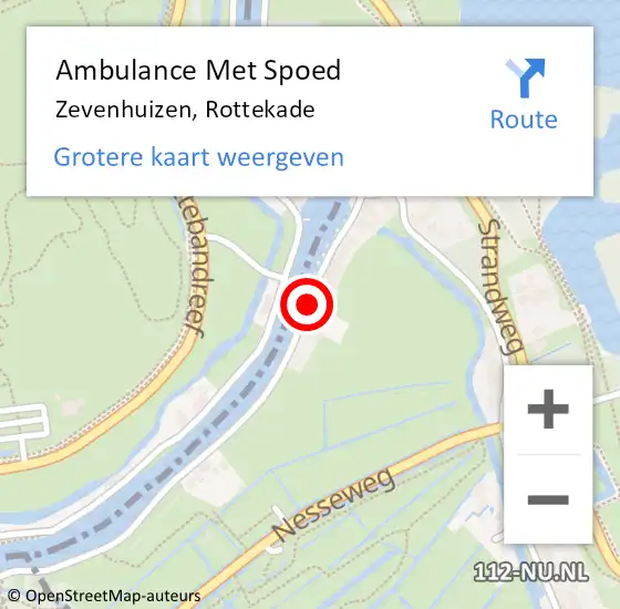 Locatie op kaart van de 112 melding: Ambulance Met Spoed Naar Zevenhuizen, Rottekade op 25 oktober 2021 21:55