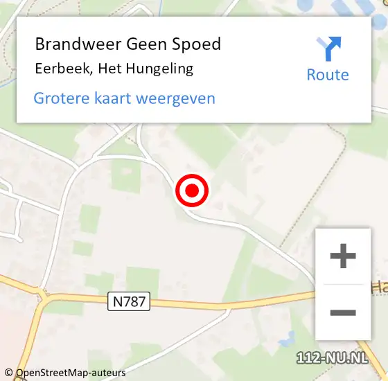 Locatie op kaart van de 112 melding: Brandweer Geen Spoed Naar Eerbeek, Het Hungeling op 25 oktober 2021 22:18