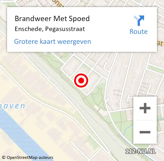 Locatie op kaart van de 112 melding: Brandweer Met Spoed Naar Enschede, Pegasusstraat op 25 oktober 2021 23:37