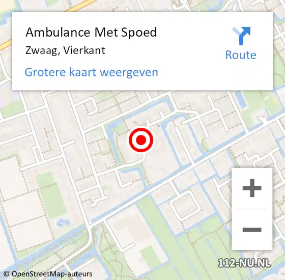 Locatie op kaart van de 112 melding: Ambulance Met Spoed Naar Zwaag, Vierkant op 26 oktober 2021 00:06