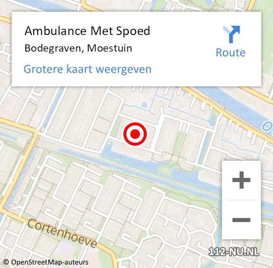 Locatie op kaart van de 112 melding: Ambulance Met Spoed Naar Bodegraven, Moestuin op 26 oktober 2021 05:01