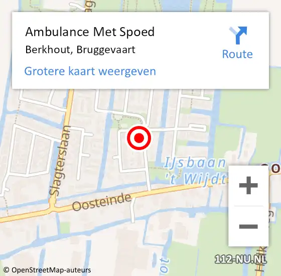 Locatie op kaart van de 112 melding: Ambulance Met Spoed Naar Berkhout, Bruggevaart op 26 oktober 2021 05:33