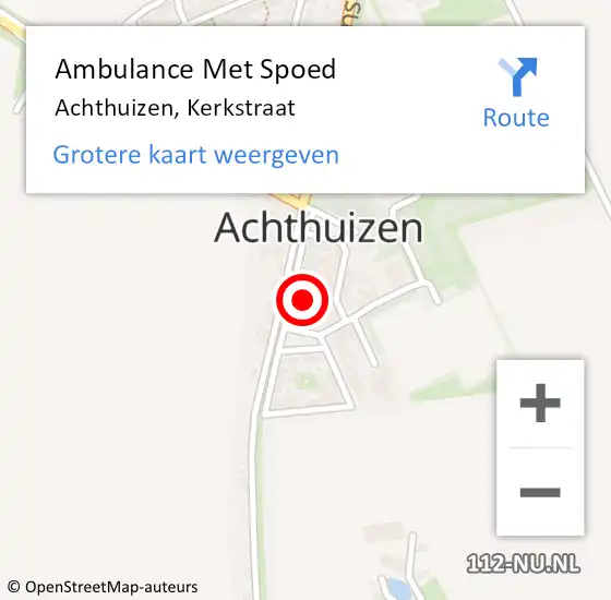 Locatie op kaart van de 112 melding: Ambulance Met Spoed Naar Achthuizen, Kerkstraat op 26 oktober 2021 06:11