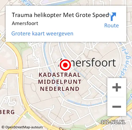 Locatie op kaart van de 112 melding: Trauma helikopter Met Grote Spoed Naar Amersfoort op 26 oktober 2021 07:11