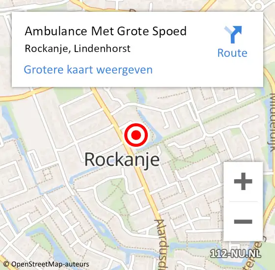 Locatie op kaart van de 112 melding: Ambulance Met Grote Spoed Naar Rockanje, Lindenhorst op 26 oktober 2021 09:17