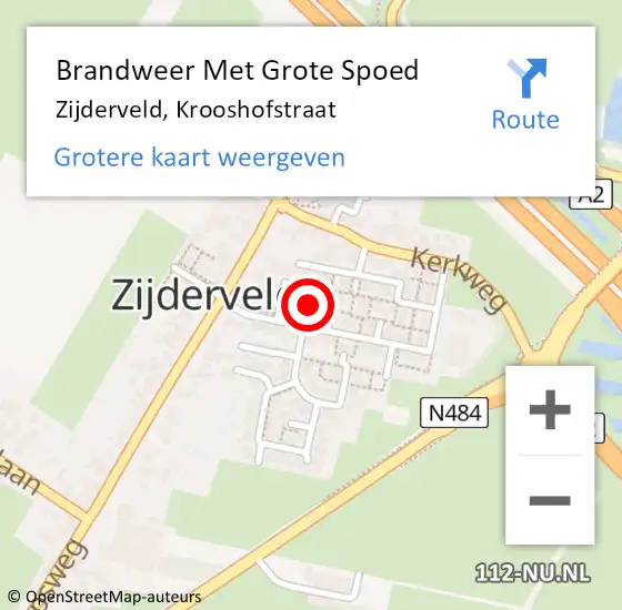 Locatie op kaart van de 112 melding: Brandweer Met Grote Spoed Naar Zijderveld, Krooshofstraat op 26 oktober 2021 09:19