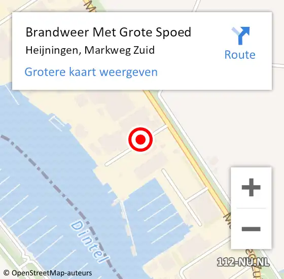 Locatie op kaart van de 112 melding: Brandweer Met Grote Spoed Naar Heijningen, Markweg Zuid op 26 oktober 2021 09:22