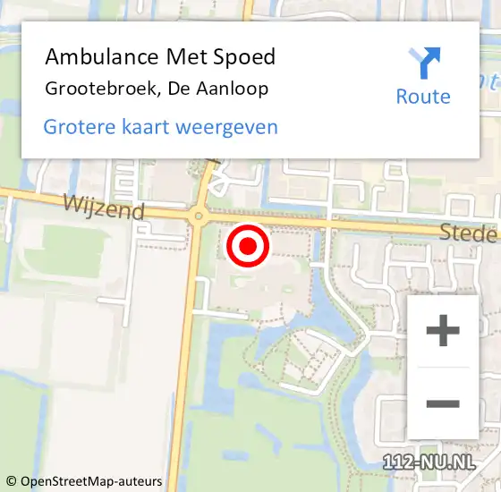 Locatie op kaart van de 112 melding: Ambulance Met Spoed Naar Grootebroek, De Aanloop op 26 oktober 2021 10:11