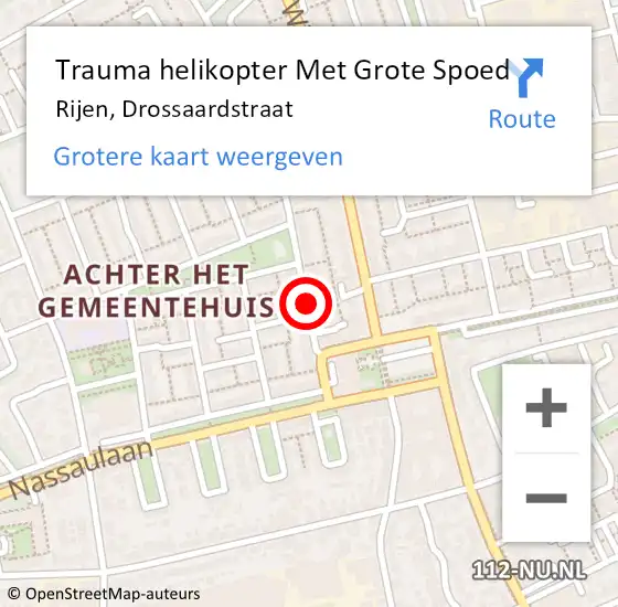 Locatie op kaart van de 112 melding: Trauma helikopter Met Grote Spoed Naar Rijen, Drossaardstraat op 26 oktober 2021 10:11