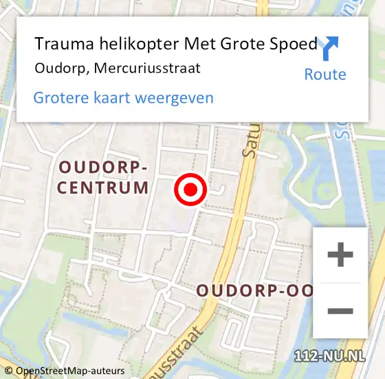 Locatie op kaart van de 112 melding: Trauma helikopter Met Grote Spoed Naar Oudorp, Mercuriusstraat op 26 oktober 2021 10:17