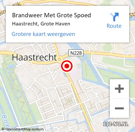 Locatie op kaart van de 112 melding: Brandweer Met Grote Spoed Naar Haastrecht, Grote Haven op 26 oktober 2021 10:19