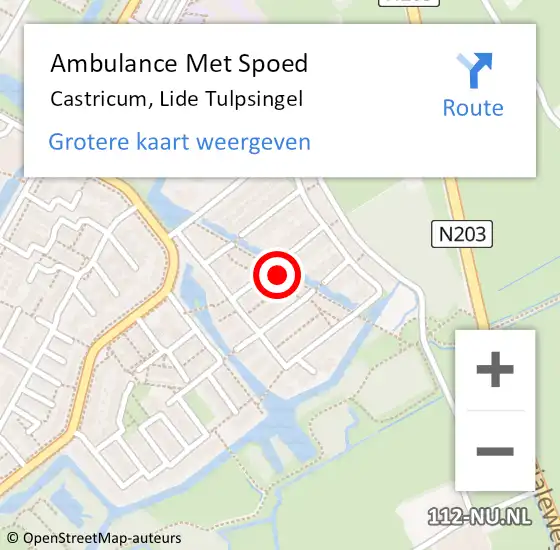 Locatie op kaart van de 112 melding: Ambulance Met Spoed Naar Castricum, Lide Tulpsingel op 26 oktober 2021 10:45