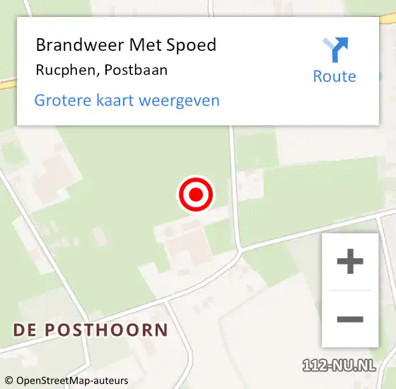 Locatie op kaart van de 112 melding: Brandweer Met Spoed Naar Rucphen, Postbaan op 26 oktober 2021 10:52