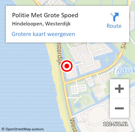Locatie op kaart van de 112 melding: Politie Met Grote Spoed Naar Hindeloopen, Westerdijk op 26 oktober 2021 12:05