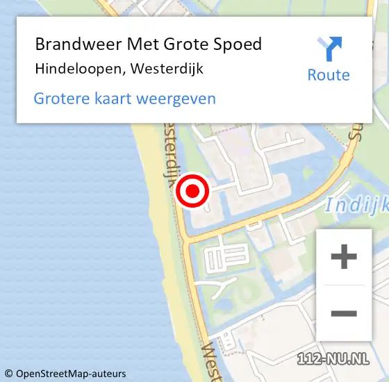 Locatie op kaart van de 112 melding: Brandweer Met Grote Spoed Naar Hindeloopen, Westerdijk op 26 oktober 2021 12:05