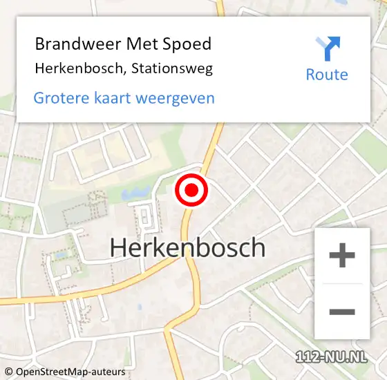 Locatie op kaart van de 112 melding: Brandweer Met Spoed Naar Herkenbosch, Stationsweg op 26 oktober 2021 12:28