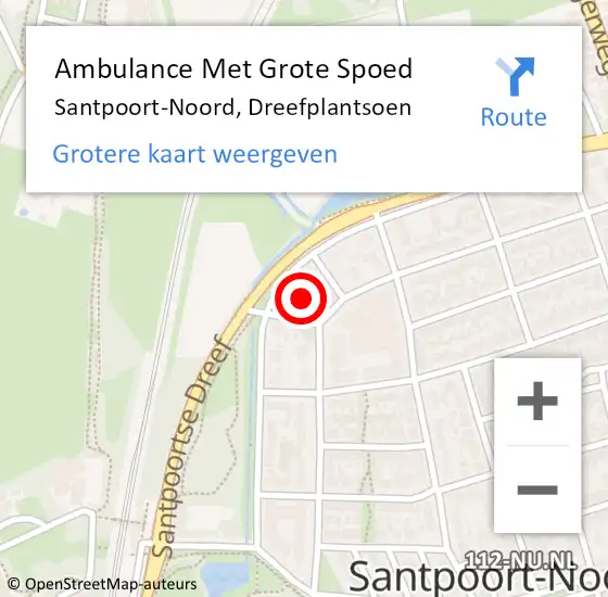 Locatie op kaart van de 112 melding: Ambulance Met Grote Spoed Naar Santpoort-Noord, Dreefplantsoen op 26 oktober 2021 12:41