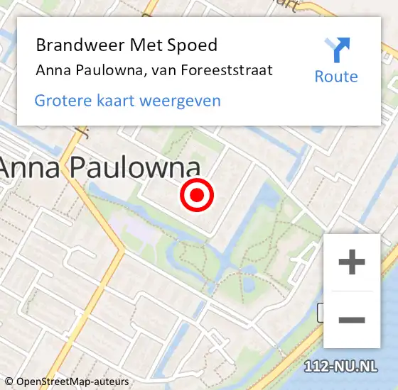 Locatie op kaart van de 112 melding: Brandweer Met Spoed Naar Anna Paulowna, van Foreeststraat op 26 oktober 2021 12:59