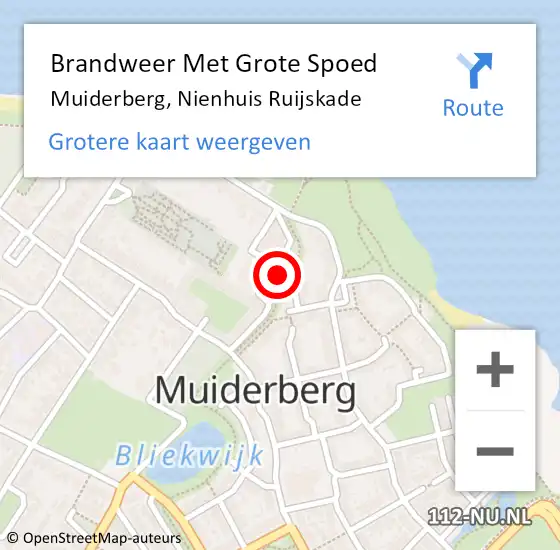 Locatie op kaart van de 112 melding: Brandweer Met Grote Spoed Naar Muiderberg, Nienhuis Ruijskade op 26 oktober 2021 13:31