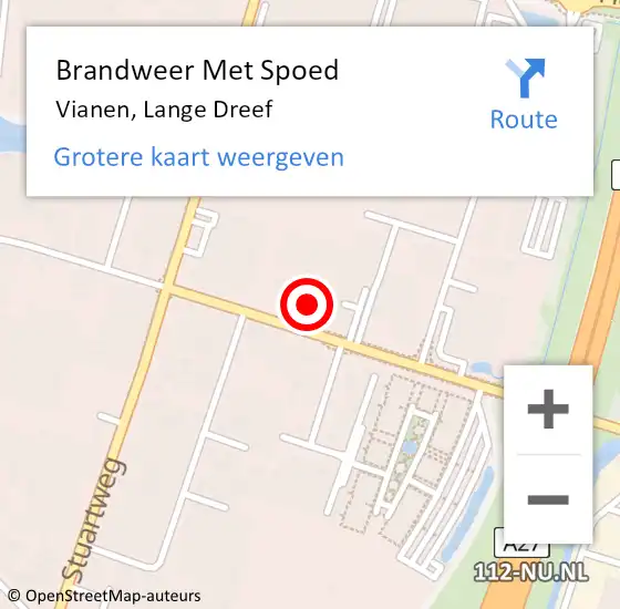 Locatie op kaart van de 112 melding: Brandweer Met Spoed Naar Vianen, Lange Dreef op 26 oktober 2021 13:39