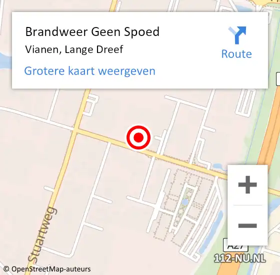 Locatie op kaart van de 112 melding: Brandweer Geen Spoed Naar Vianen, Lange Dreef op 26 oktober 2021 13:43